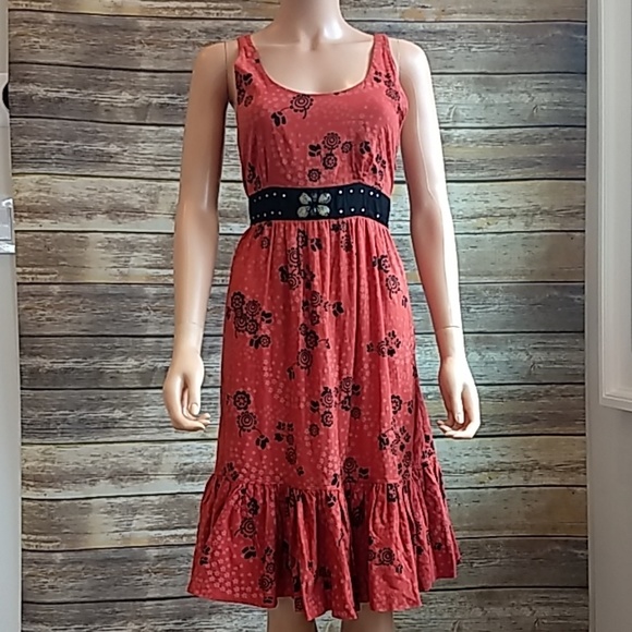 Free People Burnt Orange Butterfly Sundress - Picture 1 of 8